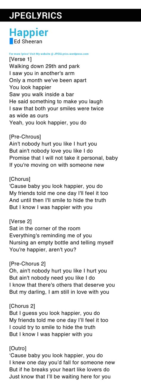Happier By Ed Sheeran Lyrics ? JPEG Lyrics
