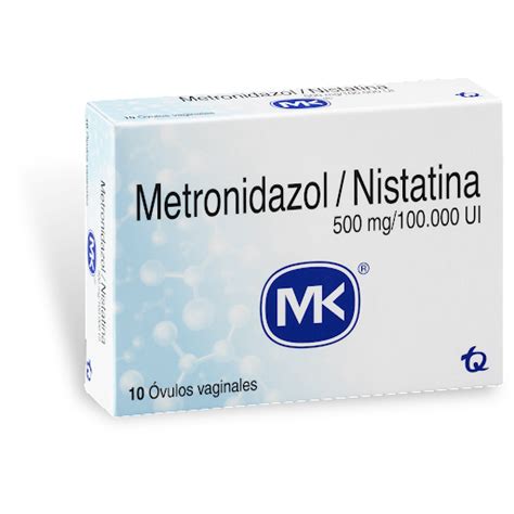 Metronidazol + Nistatina MK 500 g/100000 Ui Óvulos Caja x 10 und