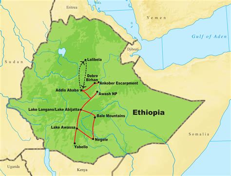 ethiopian highlands physical map
