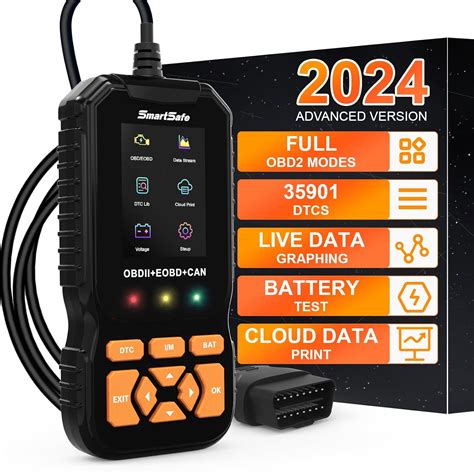 SmartSafe 2024 Professional OBD2 Scanner Diagnostic Tool Enhanced Auto ...