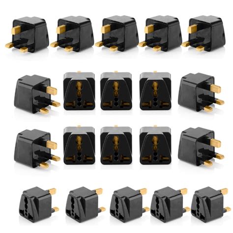 Hi-Plasst Black UK Adapter (Type-G Plug) - 20pcs Pack - UK Travel ...