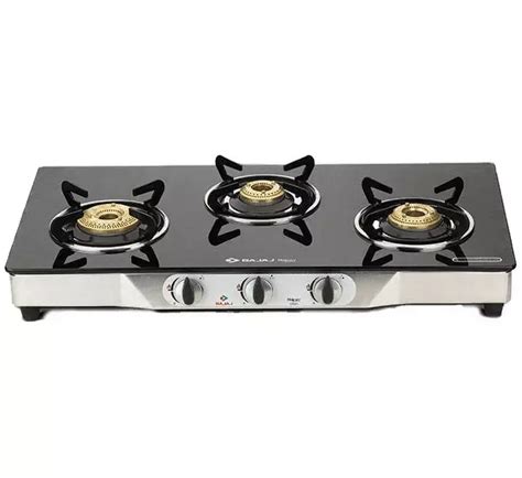 Buy BAJAJ Majesty CGX3 Eco Glass Stainless Steel Manual Gas Stove (3 ...