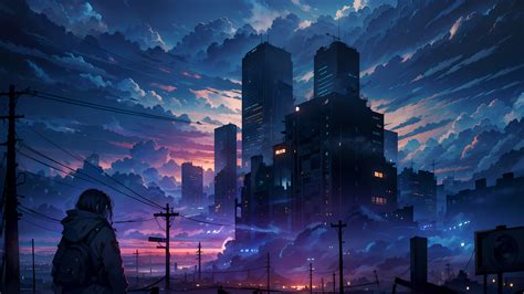 1920x1080 Resolution Anime City 4k Aesthetic 1080P Laptop Full HD ...