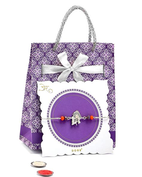 Buy DORE Mens Silver Rakhi Bracelet For Brother Rakhi In Silver Single ...