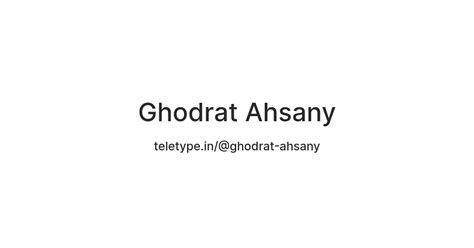 Ghodrat Ahsany — Teletype