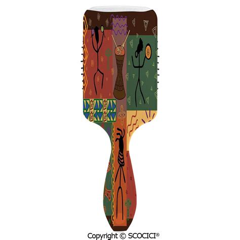 Buy Detangling Hair Brush Soft Comb Cushion Air Funky Tribal Pattern ...