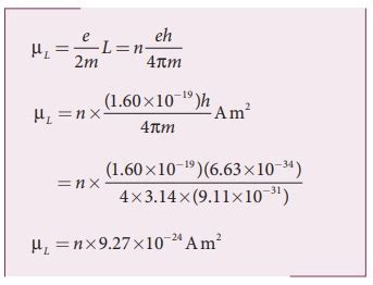 சுற்றிவரும் எலக்ட்ரானின் காந்த இருமுனைத் திருப்புத்திறன் - பயட் ...