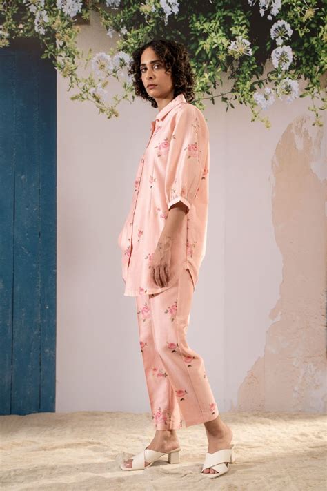 Buy - Tuscany scarlet digital print pink shirt with pants | Elan Store