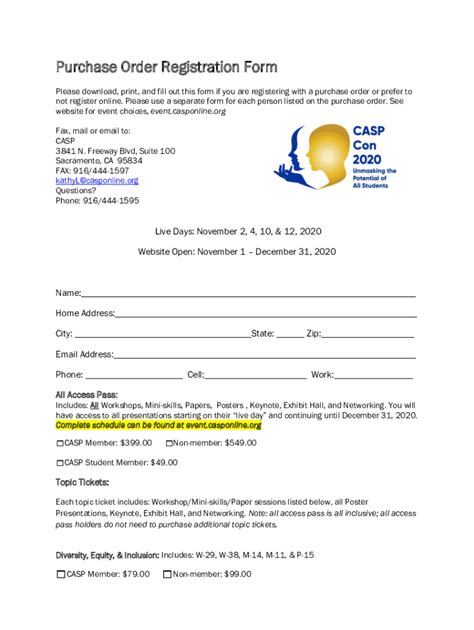 Fillable Online event casponline Sacpcmp Registration Form - Fill Out ...