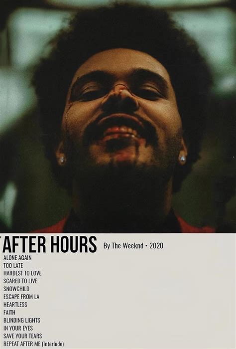 The Weeknd Poster - After hours 2020 Music Artists Wall Sticker 300 Gsm ...