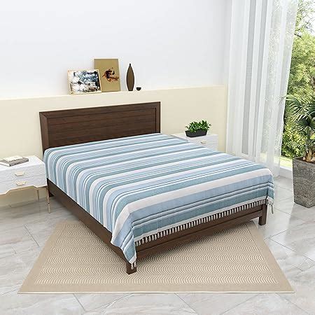 Värde 100% Cotton Kerala Handloom Bedsheet | Woven Striped Double ...