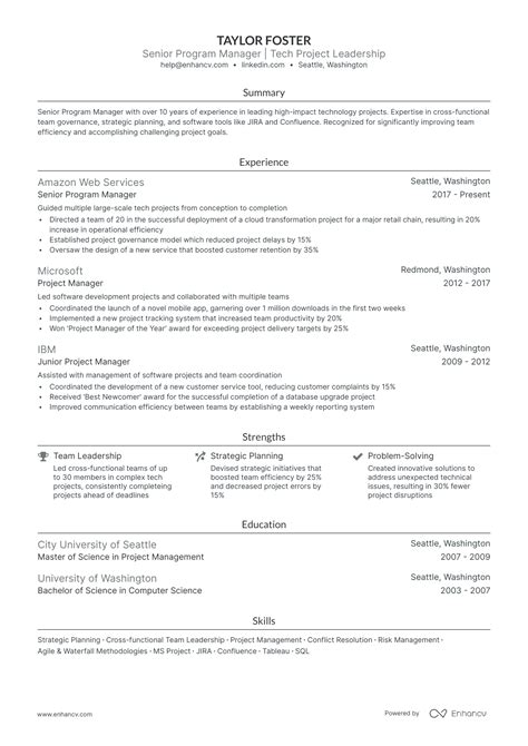 Resume Examples for Program Manager 的图像结果