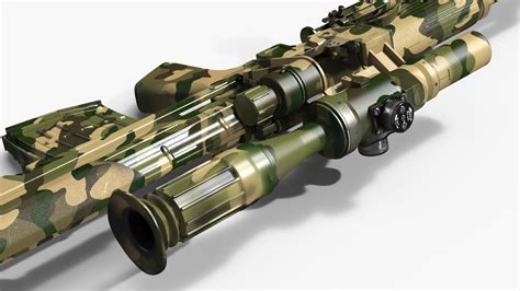 Camouflage Sniper Rifle Dragunov SVU with Scope 3D | 3D Molier ...
