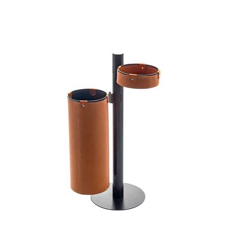 Modern Floor Hook in Regenerated Leather Made in Italy