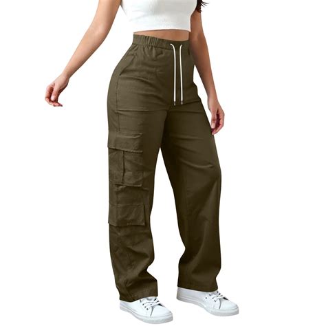 jtjvou Cargo Pants for Women High Waisted Hiking Pants Baggy Stretchy ...