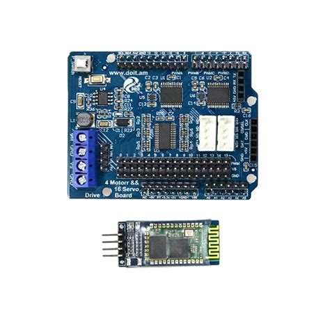 2/4 DC Motor 16-Way Servo Drive Board Arduino Motor Drive Board+BT Mod ...