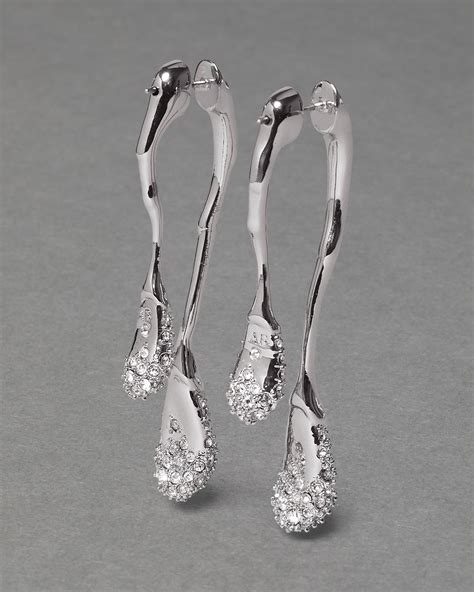 Rhodium Solanales Crystal Double Drop Earring | ALEXIS BITTAR