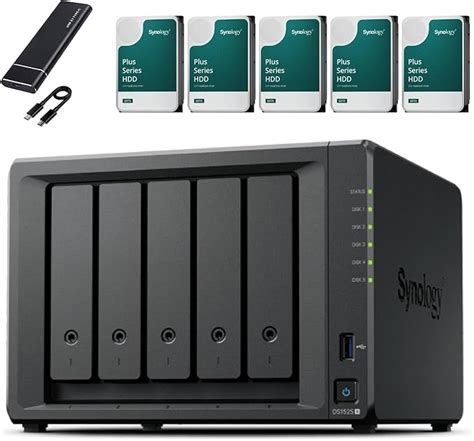 Synology DS1525+ NAS Server Bundle 5 Bay (32GB RAM, 20TB Storage) - 5 x ...