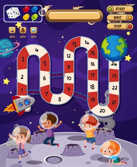 Eine Weltraumspielvorlage | Premium Vektor