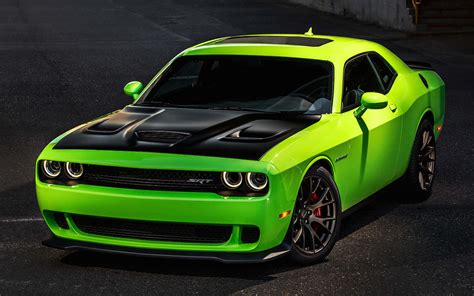 Download Neon Green Dodge Hellcat Wallpaper | Wallpapers.com