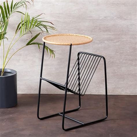 nestroots Metallic Side Table - Set of 2 | 24 Inch Coffee Table, Plant ...