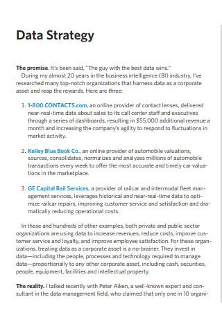 Image result for Sample PDF of Data Strategy