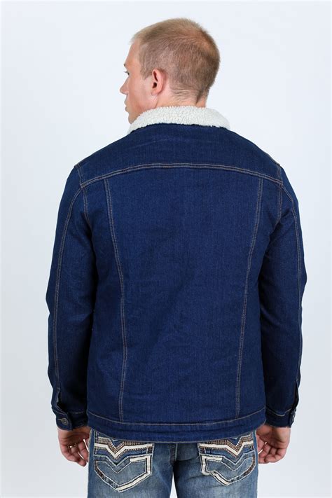 Mens Sherpa Lined Denim Jacket - Stay Warm and Stylish this Winter – Platini Fashion
