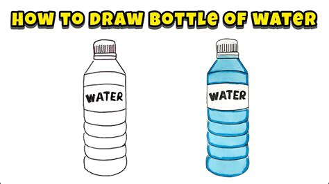 How to Draw Bottle of Water - Beginner's Guide to Drawing with ...