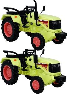 Wishmaster Small Size Pack of 2 Pull Back & go Farm Tractor Toys for ...