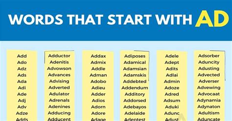 Words Start With Ad - Letter Words Unleashed - Exploring The Beauty Of ...