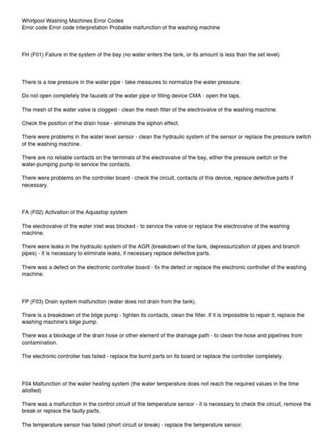 Washing Machine H2O Error Code 的图像结果