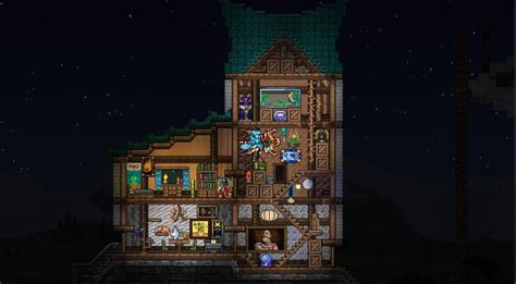 travelling merchant house,sky ship,cool tree : r/Terraria