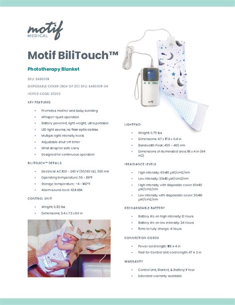 Motif Bili Touch Phototherapy Blanket Sell Sheet (SKU: E0202) - Studocu