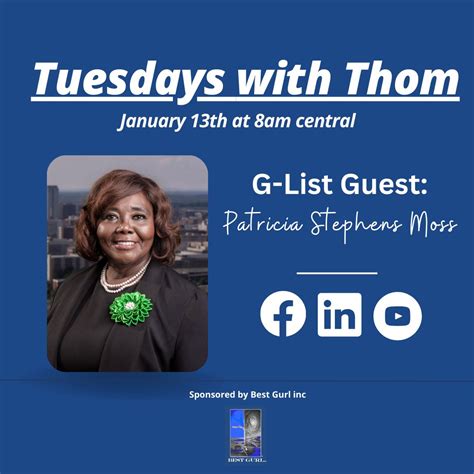 Next week on Tuesdays with Thom, we welcome Judge Patricia Stephens to ...