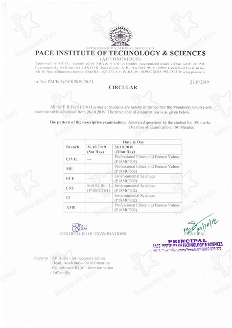 Menu at Pace college CANTEEN, India