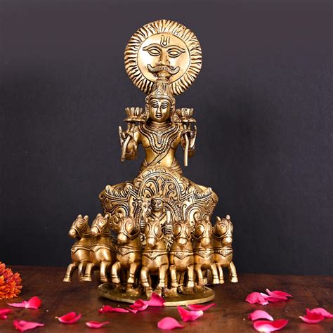 Brass Superfine Surya Rath Idol (12 Inch) – Velan Store