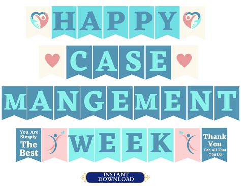 Happy Case Management Week Banner Printable / Case Manager Week Banner Printable / Case ...