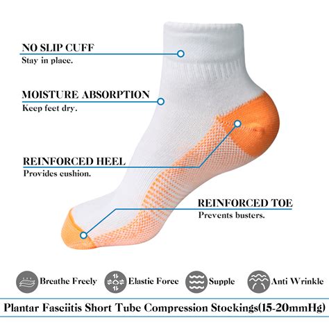 Buy 1-5Pairs Compression Socks Short Foot Sleeves for Plantar Fasciitis ...