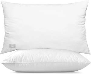 THE WOOD WHITE INDIA Microfibre Sleeping Pillow Pack of 2 Solid Size 18 ...