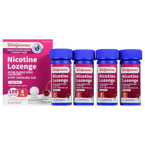 Walgreens Nicotine Lozenges 4 mg Cherry | Walgreens