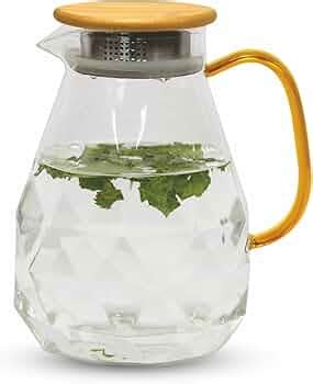 SignoraWare Vienna Calm Borosilicate Glass Jug with Bamboo lid|1800ml ...
