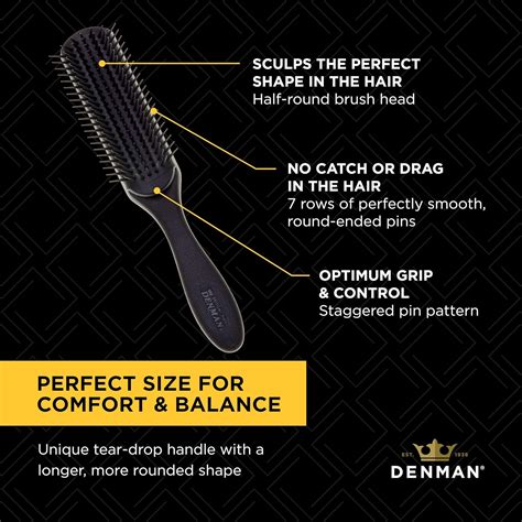 Buy Denman Original Styler, 7 Row for Detangling, Blow-drying, Styling ...