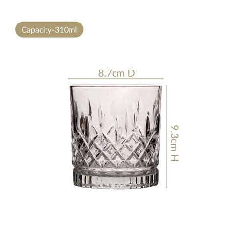 Embossed Heavy Base Old Fashioned Whiskey Glass Set Of 6 310ml Online ...