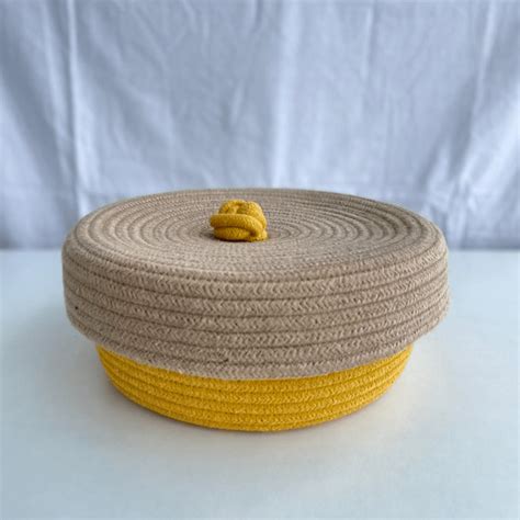 Boho Storage Basket with Lid |Eco-Friendly Design | Baskets & Boxes by ...