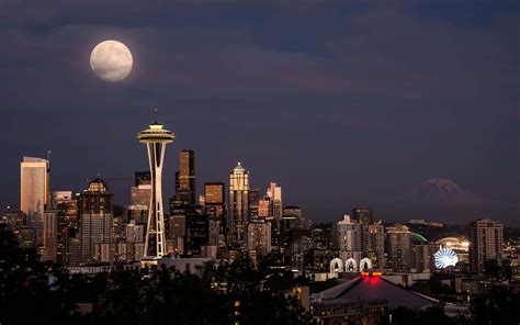 Seattle At Night Wallpaper