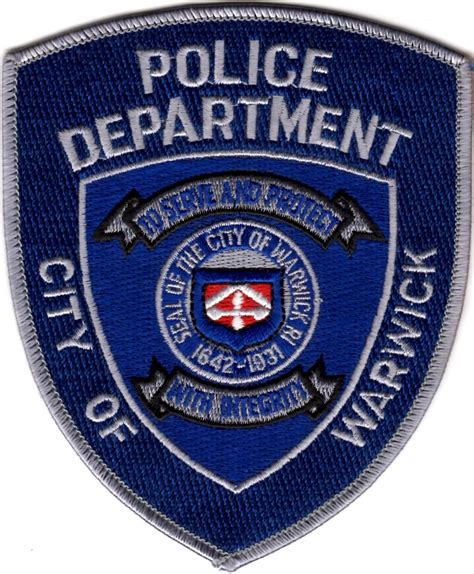 US State of Rhode Island, City of Warwick Police Department Patch ...