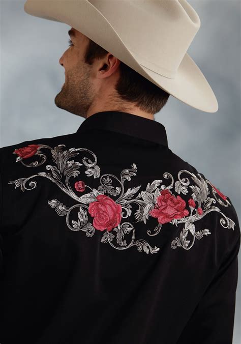Mens Embroidered Western Shirt - "Baroque Rose" | Men shirt style ...