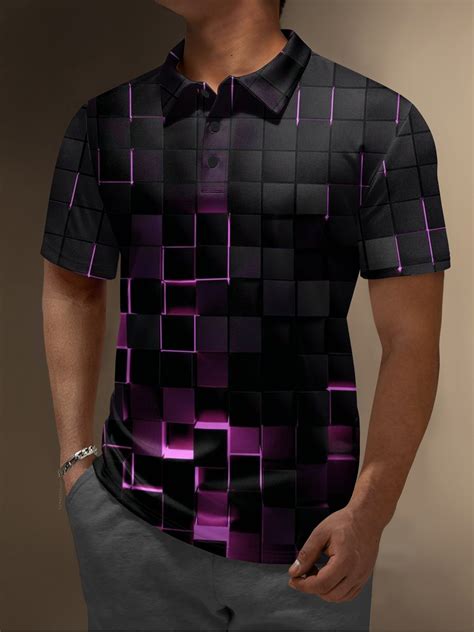 Hardaddy Moisture Wicking Golf Polo 3D Abstract Gradient Color ...