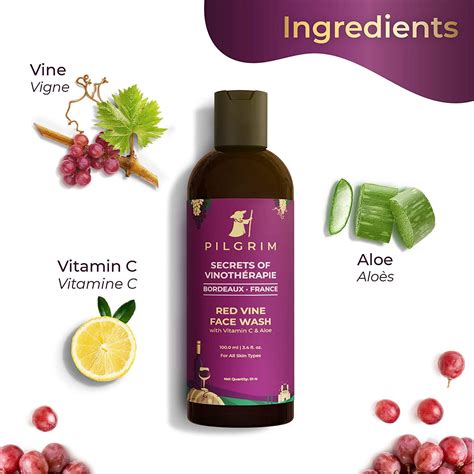 Foxy.in : Buy Pilgrim Red Vine Face Wash (100ml) online in India on ...