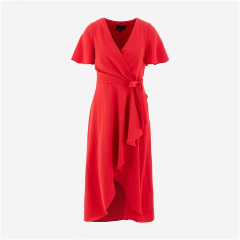 Red Julissa Frill Wrap Midi Dress - TK Maxx UK